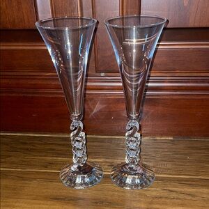 Elegant Y2K Crystal Champagne Flutes